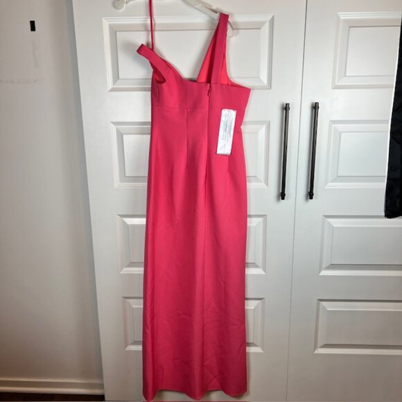 BCBGMAXAZRIA Pink One-Shoulder Column Evening Gown Dress Size 6 NWT Formal Maxi - Picture 4 of 10